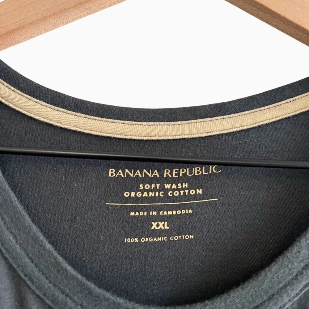 Banana Republic Men's Soft Wash Organic Cotton Crewneck Charcoal Black XXL NWT